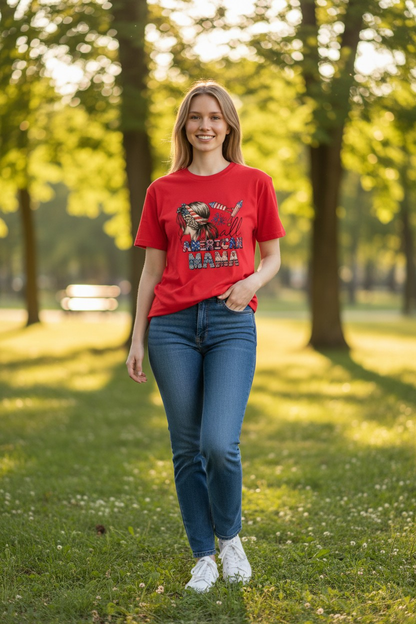 American Mama 4th July T-Shirt