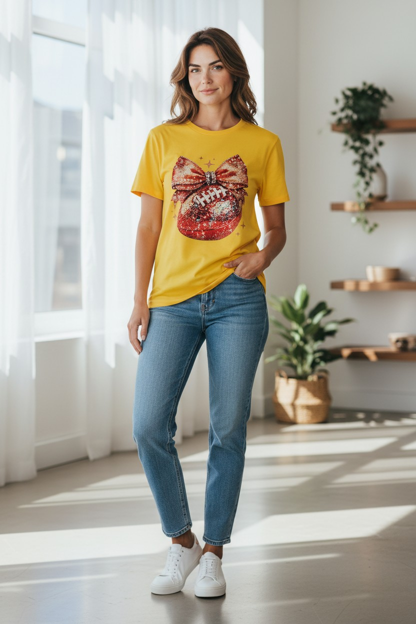 Sparkly Football T-Shirt